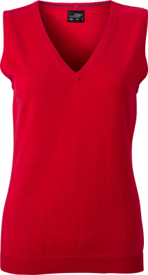 James & Nicholson - Damen V-Neck Pullunder (red)