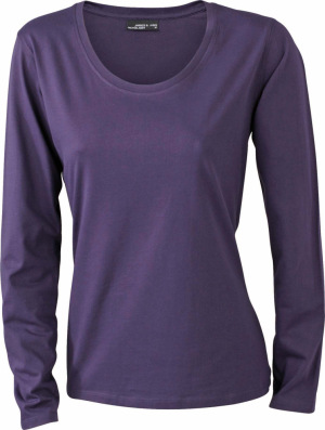 James & Nicholson - Ladies' Shirt Long-Sleeved Medium (Aubergine)