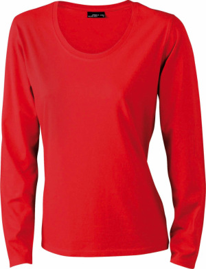 James & Nicholson - Ladies' Shirt Long-Sleeved Medium (Red)