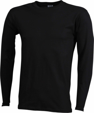 James & Nicholson - Men's Long-Sleeved Medium (Black)