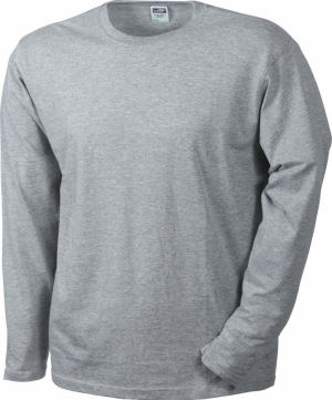 James & Nicholson - Men's Long-Sleeved Medium (Grey Heather)