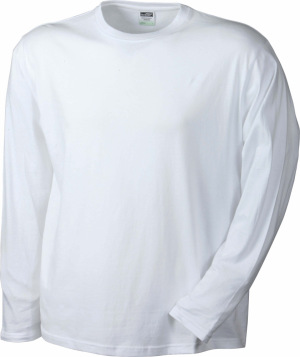 James & Nicholson - Men's Long-Sleeved Medium (White)