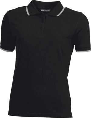 James & Nicholson - Ladies' Polo Tipping (black/silver)