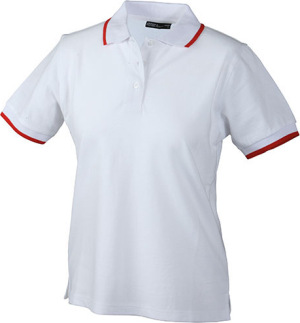 James & Nicholson - Ladies' Polo Tipping (white/red)