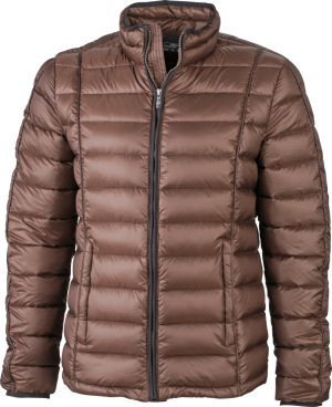 James & Nicholson - Men's Quilted Down Jacket (coffee/black)