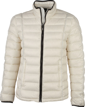 James & Nicholson - Men's Quilted Down Jacket (off-white/black)