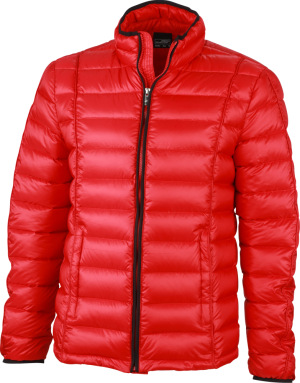 James & Nicholson - Men's Quilted Down Jacket (red/black)