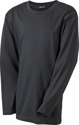James & Nicholson - Junior Shirt Long-Sleeved Medium (Black)