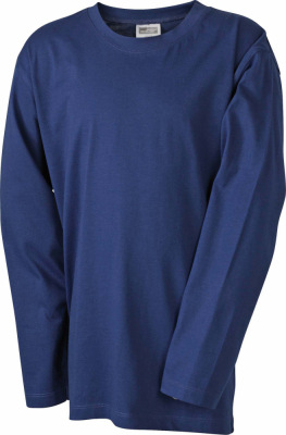 James & Nicholson - Junior Shirt Long-Sleeved Medium (Navy)