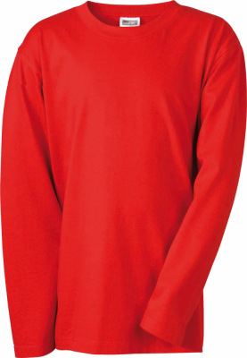 James & Nicholson - Junior Shirt Long-Sleeved Medium (Red)