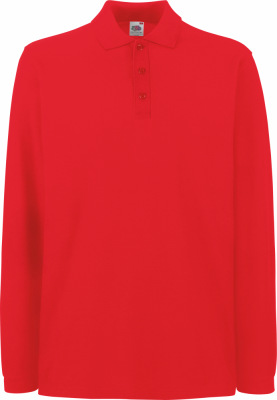 Fruit of the Loom - Premium Long Sleeve Polo (Red)