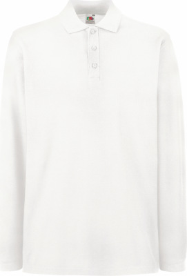 Fruit of the Loom - Premium Long Sleeve Polo (White)