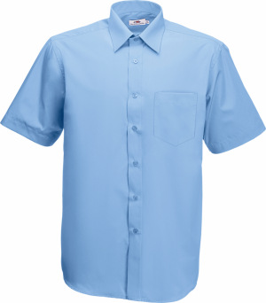Fruit of the Loom - Men´s Short Sleeve Poplin Shirt (Mid Blue)