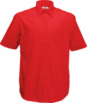 Fruit of the Loom - Men´s Short Sleeve Poplin Shirt (Red)