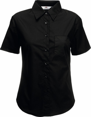 Fruit of the Loom - Lady-Fit Short Sleeve Poplin Blouse (Black)