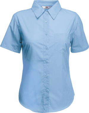 Fruit of the Loom - Lady-Fit Short Sleeve Poplin Blouse (Mid Blue)