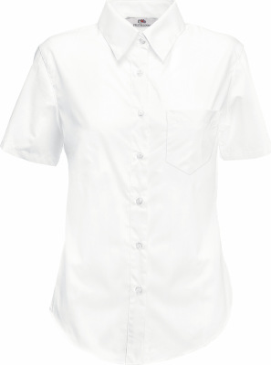 Fruit of the Loom - Lady-Fit Short Sleeve Poplin Blouse (White)