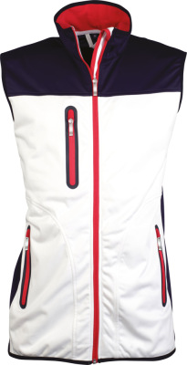 Kariban - Damen Tri-Colour Softshell Bodywarmer (White/Navy/Red)