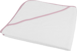 Kariban - Babies Hooded Terry Towel (White/Pink)