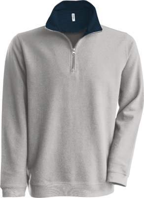 Kariban - Half Zip Piqué Sweat (Heather Grey/Navy)