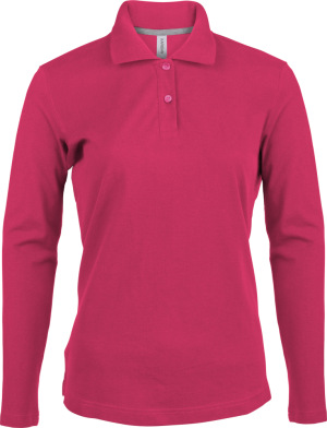 Kariban - Damen Langarm Pique Polo (Fuchsia)