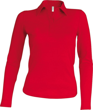 Kariban - Ladies Pique Polo Longsleeve (Red)