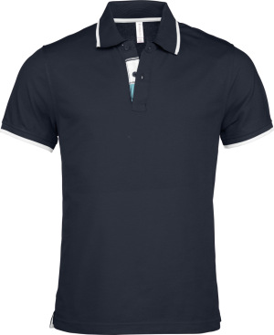 Kariban - Mens Short Sleeve Polo Shirt (Navy/White/Light Turquoise)