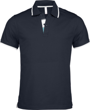 Kariban - Herren Kurzarm Polo (Navy/White/Light Turquoise)