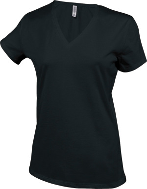 Kariban - Electra Ladies Short Sleeve V-Neck T-Shirt (Black)