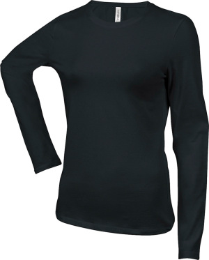Kariban - Carla Ladie ́s Long Sleeve Round Neck T-Shirt (Black)