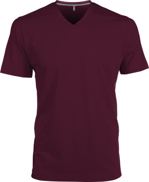 Kariban - Herren Kurzarm T-Shirt mit V-Ausschnitt (Wine)