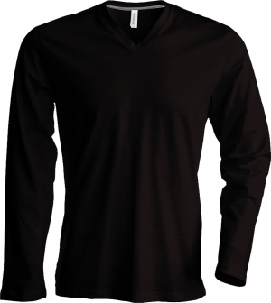 Kariban - Herren Langarm T-Shirt mit V-Ausschnitt (Chocolate)