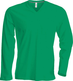 Kariban - Herren Langarm T-Shirt mit V-Ausschnitt (Kelly Green)