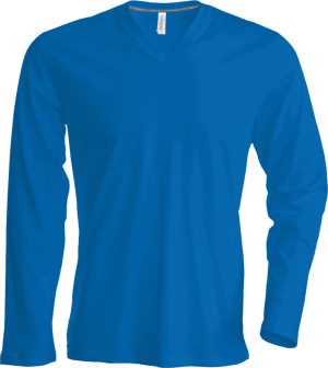 Kariban - Herren Langarm T-Shirt mit V-Ausschnitt (Light Royal Blue)