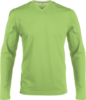 Kariban - Herren Langarm T-Shirt mit V-Ausschnitt (Lime)