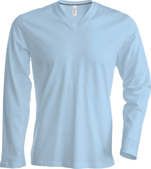 Kariban - Herren Langarm T-Shirt mit V-Ausschnitt (Sky Blue)