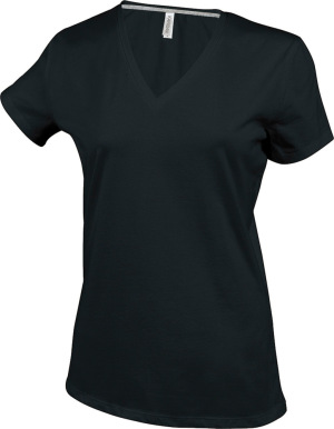 Kariban - Ladies Short Sleeve V-Neck T-Shirt (Black)