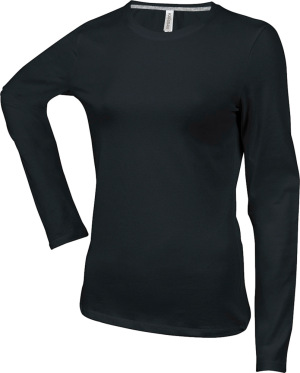 Kariban - Ladies Long Sleeve Crew Neck T-Shirt (Black)