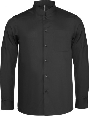 Kariban - Herren Langarm Hemd mit Mandarin-Kragen (Black)