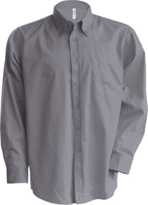 Kariban - Pflegeleichtes Herren Langarm Oxford Hemd (Oxford Silver)