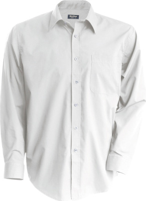 Kariban - Pflegeleichtes Herren Langarm Popeline Hemd (White)