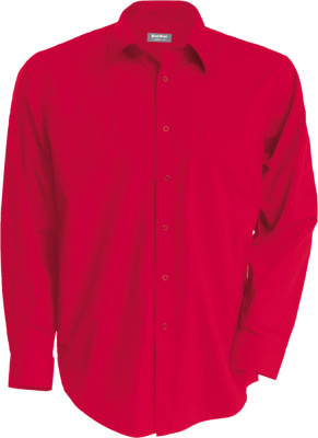 Kariban - Jofrey Pflegeleichtes Herren Langarm Popeline Hemd (Red)