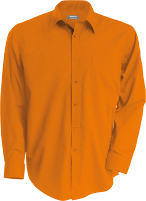 Kariban - Jofrey Pflegeleichtes Herren Langarm Popeline Hemd (Orange)