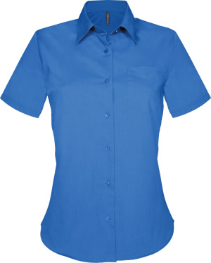 Kariban - Judith Pflegeleichte Damen Kurzarm Popline Bluse (Light Royal Blue)