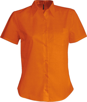 Kariban - Judith Pflegeleichte Damen Kurzarm Popline Bluse (Orange)