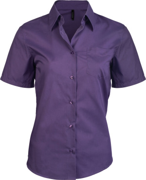 Kariban - Judith Pflegeleichte Damen Kurzarm Popline Bluse (Purple)