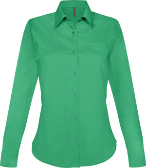 Kariban - Jessica Pflegeleichte Damen Langarm Popline Bluse (Kelly Green)