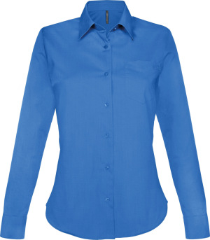 Kariban - Jessica Pflegeleichte Damen Langarm Popline Bluse (Light Royal Blue)