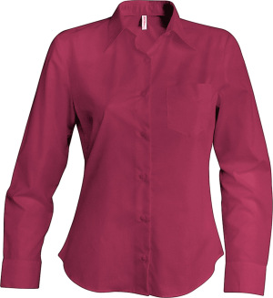 Kariban - Jessica Pflegeleichte Damen Langarm Popline Bluse (Wine)