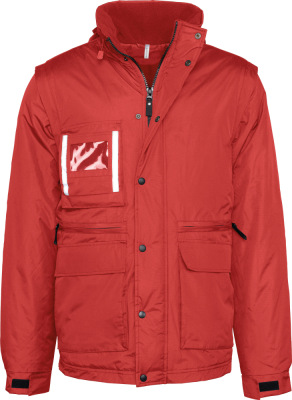 Kariban - Workwear Parka mit abnehmbaren Ärmeln (Red)
